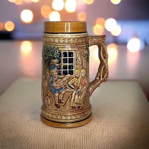 Vintage German Beer Stein Made In Japan 7" Brown Stoneware - Picture 4 of 11